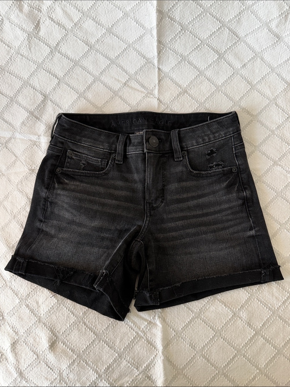 American Eagle Outfitters Washed Black Denim Cutoff Shorts